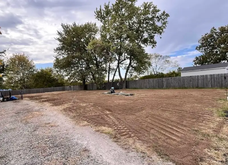 Finished site grading and land clearing for residential property development